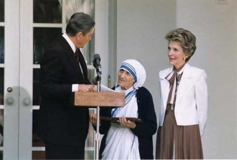 Mother Teresa and Ronald Regan